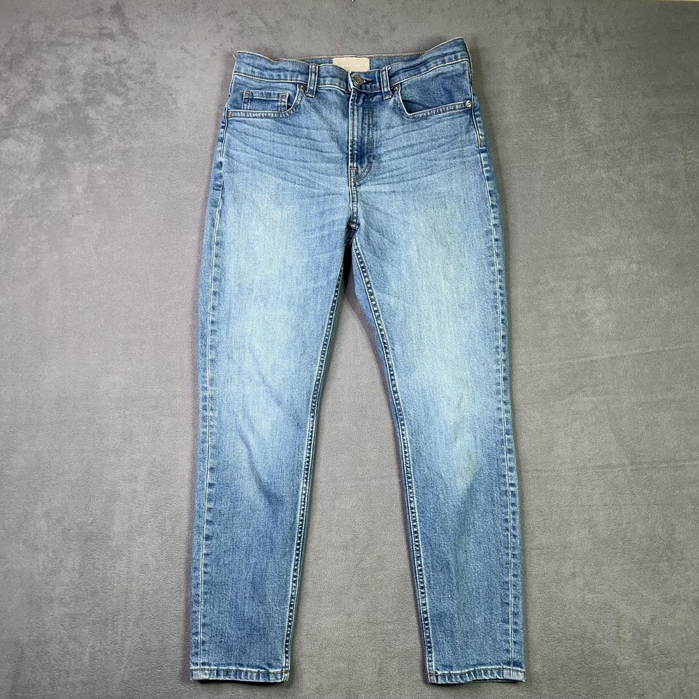 Everlane High Rise‎ Straight Leg Jeans Women's 28 Ankle Blue Stretch Denim